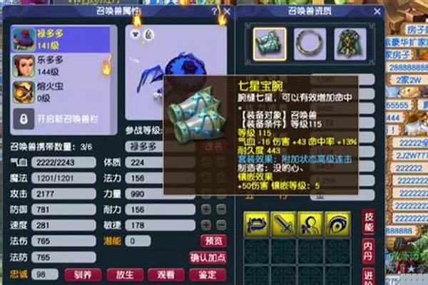 梦幻在组队和召唤兽界面观察宝宝技能位置有